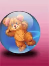 cute dancing bear in globe ball
