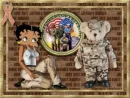 Betty in camos with bear