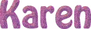 KAREN pink glitter