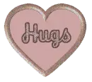 HUGS in pink and brown glitter