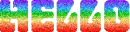HELLO rainbow glitter