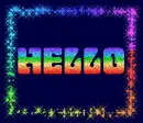 HELLO rainbow bling frame
