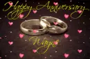 Wedding Rings (with floating hearts)- Happy Anniversary Wayne