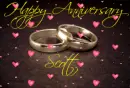 Wedding Rings (with floating hearts)- Happy Anniversary Scott