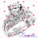 Wedding Ring Set (with floating hearts)- Forever...