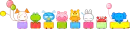 cutie animals in train-like toys