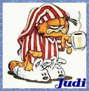 Garfield in Pj's with Coffee- Judi