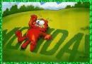 Garfield Laying on the Grass- Monday