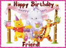 Pooh & Friends Birthday Day Party (with sparkles)- Happy Birthday Friend!