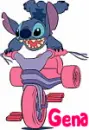 Lilo & Stitch- Stitch on Pink Big Wheel- Gena