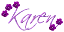 Script Text Sparkled Roses - Karen