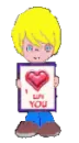 cute boy with heart