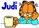 Garfield with Coffee- Judi