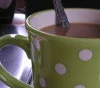 Green Coffee Cup w/ Polka Dots
