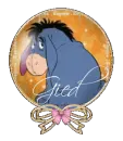 Eeyore in Circle with Bow (with sparkles)- Gied
