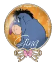 Eeyore in a Circle with Bow (with sparkles)- Gina