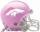 Denver Broncos Pink Helmet with Name