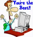 Man Sitting at Computer- You are the Best!!