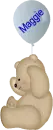 Bear with Blue Balloon and Name