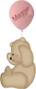 Bear with Pink Balloon and Name