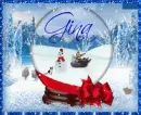 Winter in the Hamptons Snowglobe with Red Bow (with snowfall effect)- Gina