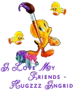 Glittered Tweety Painter - I Love My Friends, Huzzz Ingrid
