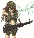 Anime Sexy Girl Soldier (with gun)- Vyolet
