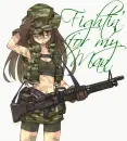 Anime Sexy Girl Soldier (with gun)- Fightin' For My Man