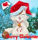 Anime Christmas Cat (with snowfall effect)- Merry Christmas