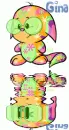 Neopet Kacheek Disco wearing Glasses (with water reflection)- Gina