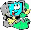 Computer on the Phone (with sparkles)