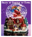 santa on a house in a snowglobe