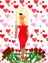 pink, red hearts blonde girl