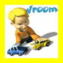 little boy playing with his cars
