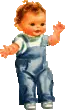 little boy waving