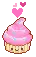 Pink frosted cupcake