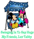MICKEY & MINNIE SWINING TAGGED FOR TABBY
