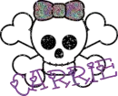 Carrie-skull,multy color bow
