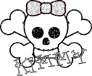 Kimmy-skull,black and white