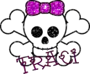 Traci-skull,purplish bow