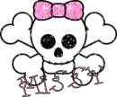 Missy-skull,pink bow
