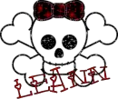 LeAnn-skull, red and black bow