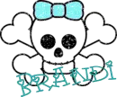 Brandi-skull,lite teal bow
