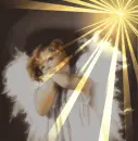 angel with light in the sky