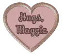 MAGGIE brown and pink glitter heart
