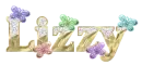 Glitter Gold Glass with Butterflies - Lizzy