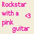 Rockstar with a pink guitar