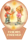 a boy giving a girl flowers