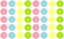 pink, blue, yellow, green dots