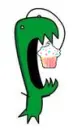 monster eating cupcake haha